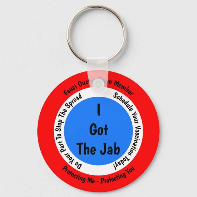Chaveiro Vacinação Fauci Ouchie Eu Peguei O Jab (Frente)