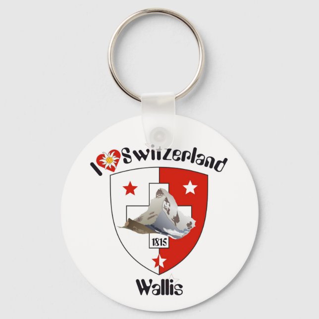 Chaveiro Valais/Wallis Suisse-Schweiz Schlüsselanhänger (Frente)