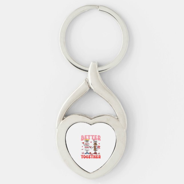 Chaveiro Valentine Better Together Nurse Pink Bow Modern De (Frente)