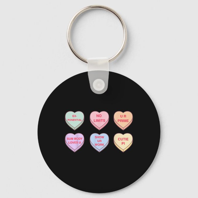 Chaveiro Valentine Day Math Teacher Conversation Hearts Mat (Frente)