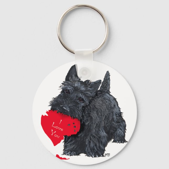 Chaveiro Valentine de Terrier Escocês (Frente)