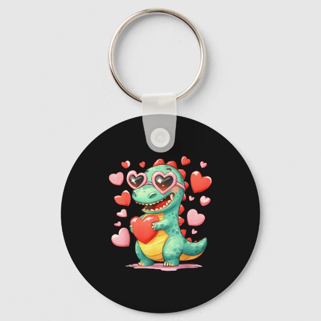 Chaveiro Valentine Dinosaur Trex Holding Heart Girl Sunl Bo (Frente)
