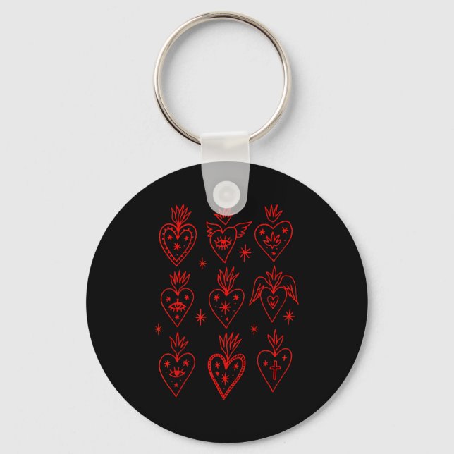 Chaveiro Valentine’s Day Mexican Milagro Gothic Goth Sacred (Frente)