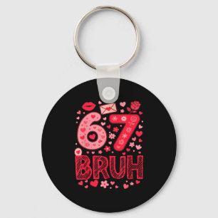 Chaveiro Valentine Six Seven Bruh Meme 67 Coração Engraçado