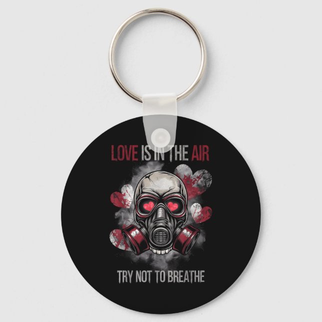 Chaveiro Valentine Skull Gas Mask Love Romance  (Frente)