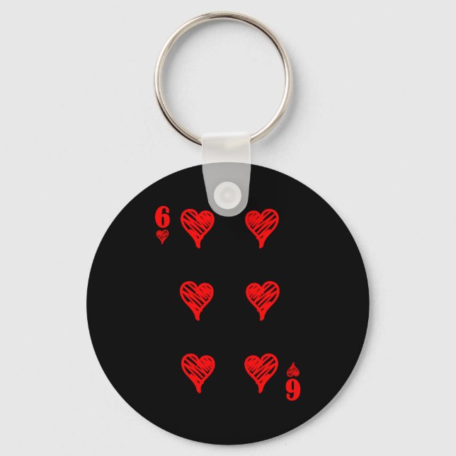 Chaveiro Valentines 6 7 6 De Copas Cartas De Baralho Casais (Frente)