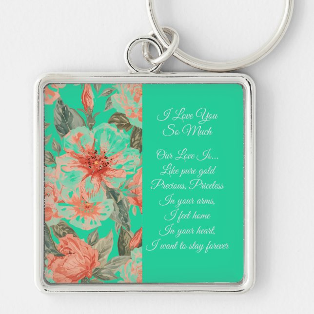 Chaveiro Valentines Day, I Love You So Much, Love Poem Keyc (Frente)