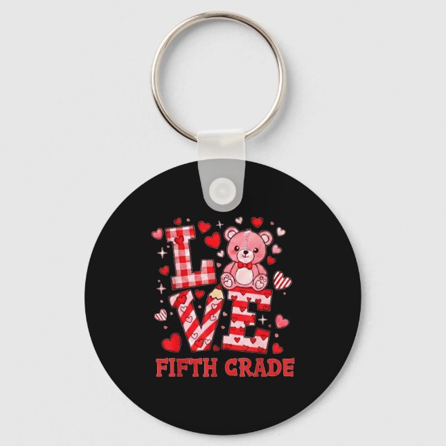 Chaveiro Valentine's Day Love Fifth Grade Teacher  (Frente)