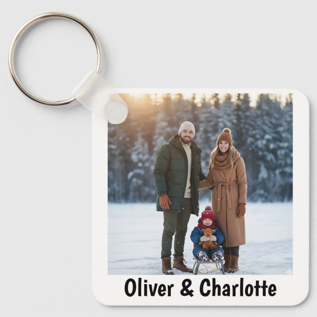 Chaveiro Valentine's Day Personalized Photo & Name Couple (Frente)