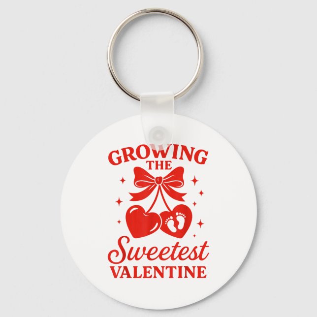 Chaveiro Valentines Pregnancy Announcement Growing Sweetest (Frente)