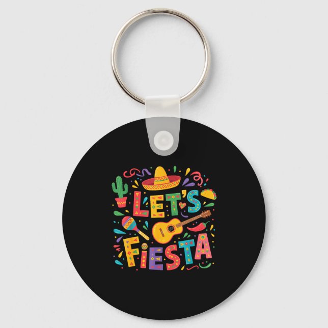 Chaveiro Vamos festejar cinco de maio chapéu mexicano festa (Frente)