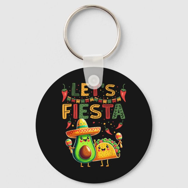 Chaveiro Vamos Fiesta Avocado E Tacos Cinco De Mayo (Frente)
