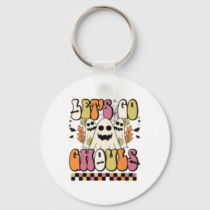 Chaveiro Vamos Go Ghouls Retro Fantasma Floral Groovy Hallo
