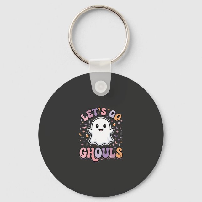 Chaveiro Vamos Lá Espíritos Fofos de Halloween Design Gráfi (Frente)