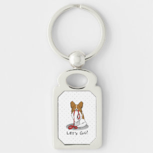 Chaveiro Vamos! Papillon (branco e vermelho)