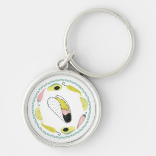 Chaveiro Vamos Taco Sobre Amor  Círculo de elemento do TAC