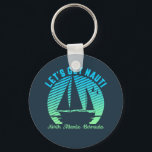 Chaveiro Vamos Vintage Retro Bermuda para Navegação Obter N<br><div class="desc">Vintage e retro oceano viagem para aqueles que adoram ir navegar e explorar o mar em um barco a vela. Mercadorias legal e incríveis para marinheiros, pescadores, capitães de navios ou capitães de navios. Perfeito para membro do clube de vela e amante desportivo de verão. Vista no próximo feriado ou...</div>