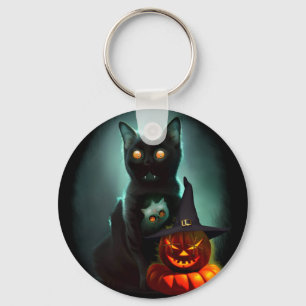 Chaveiro Vampiro Gato e Mágico Pumpkin Halloween Surreal