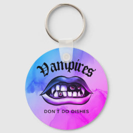 Chaveiro Vampiros não lavam pratos de vaporwave engraçado