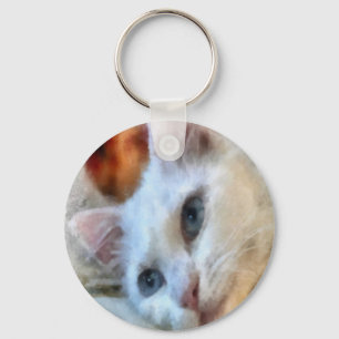 Chaveiro Van Cat Com Retrato De Pé Azul