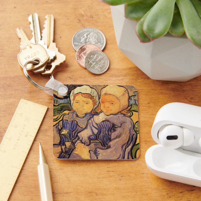 Chaveiro Van Gogh, Duas Crianças, Arte Impressionista Vinta (Mesa)