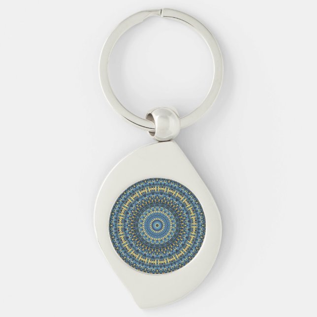 Chaveiro Van Gogh Starry Night Abstrato Groovy Boho Mandala (Frente)