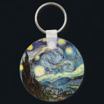 Chaveiro Van Gogh Starry Night Fine Art<br><div class="desc">Starry Night, o mais famoso quadro do mestre holandês do impressionista Poste Vincent van Gogh. Uma ciprestes solitária, uma vila dormindo, e um céu que brilha com estrelas. Vintage retro bonitinho, giro, bonito, artístico popular e elegante padrão paisagístico da natureza Poste-impressionismo decorativo decor religioso religioso religioso religioso inspirador pintura de...</div>