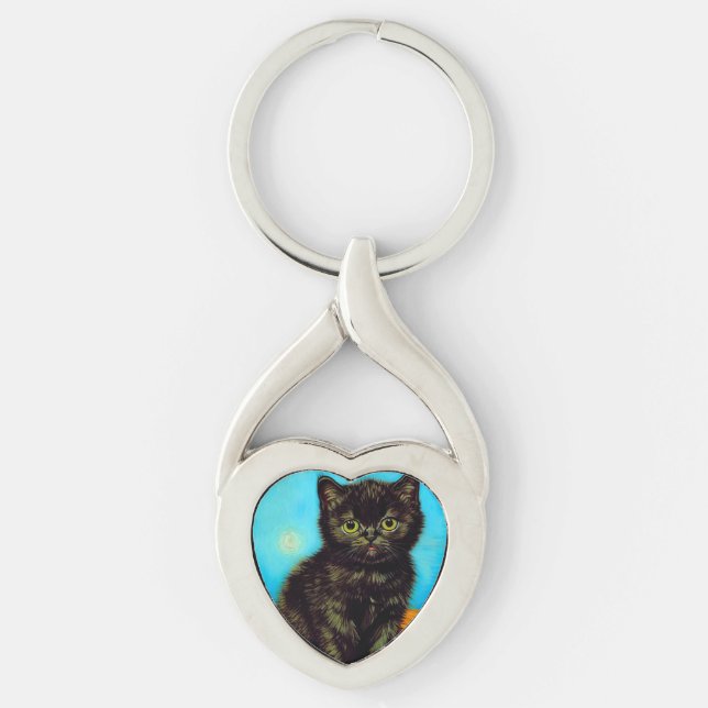 Chaveiro Van Gogh Style Pouting Kitten (Frente)