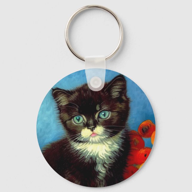 Chaveiro Van Gogh Tuxedo Cat (Frente)