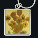 Chaveiro Van Gogh - Vase com 15 Girassóis<br><div class="desc">Vase com Quinze Girassóis / Vase avec quinze Tornesols - Vincent Van Gogh,  agosto de 1888 - Girassóis versão 1888 (F454)</div>