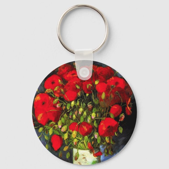 Chaveiro Van Gogh Vase com Poppies Vermelhos (Frente)