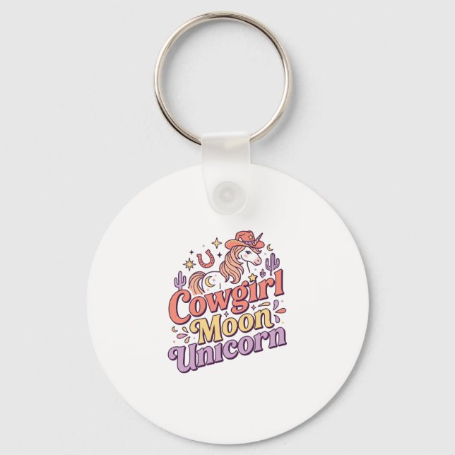 Chaveiro Vaqueira Unicórnio Lua Unicórnio Merch Caprichoso  (Frente)