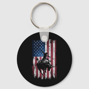 Chaveiro Vaqueiro Rodeio Bandeira EUA Western Cowboys