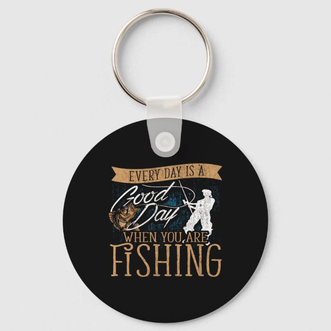 Chaveiro Vara de Pesca Engraçada Peixe - Pescador  (Frente)