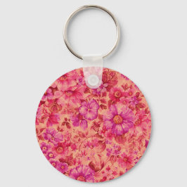 Chaveiro Various Blooming Flowers in Warm Pink and Purple