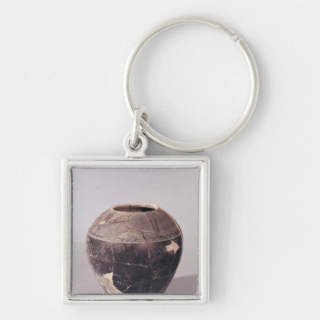 Chaveiro Vaso do engobo decorado com linhas undulating (Frente)