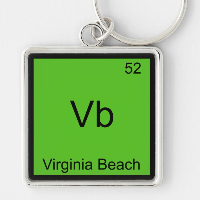 Chaveiro Vb - Símbolo de Química da Cidade de Virginia Beac (Frente)