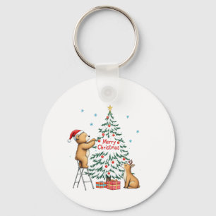 Chaveiro Veado e urso de Natal