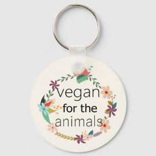 Chaveiro Vegan para o design floral dos animais
