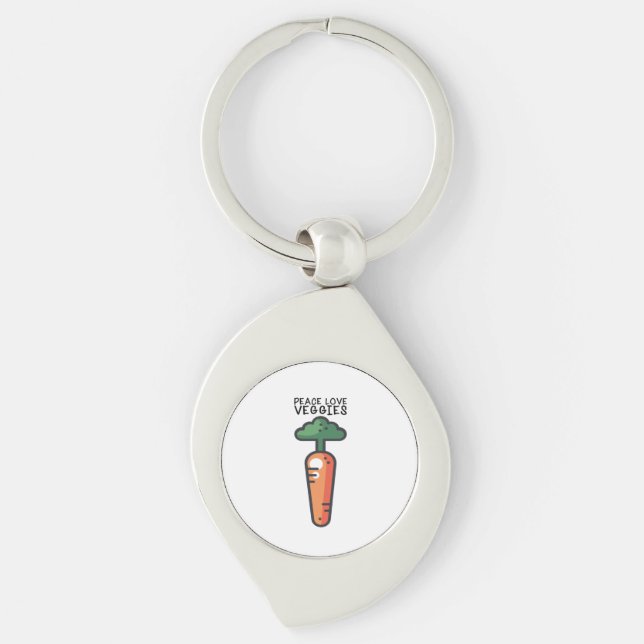 Chaveiro Vegan - Veggies do Amor pela Paz (Frente)