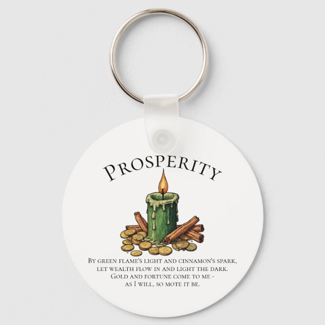 Chaveiro Vela de Canto da Prosperidade e Feitiço de Dinheir (Frente)