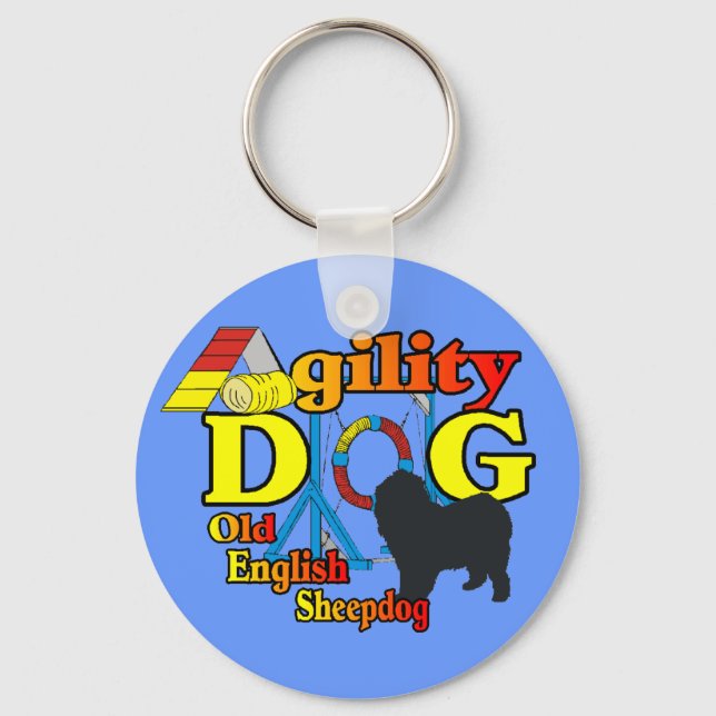 Chaveiro Velhas camisas de agilidade pastor em inglês (Frente)