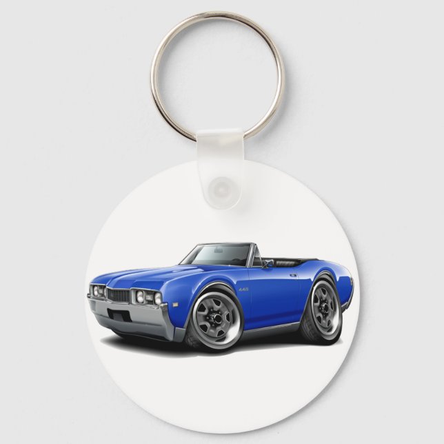 Chaveiro velhos 1968 442 Azul convertível (Frente)
