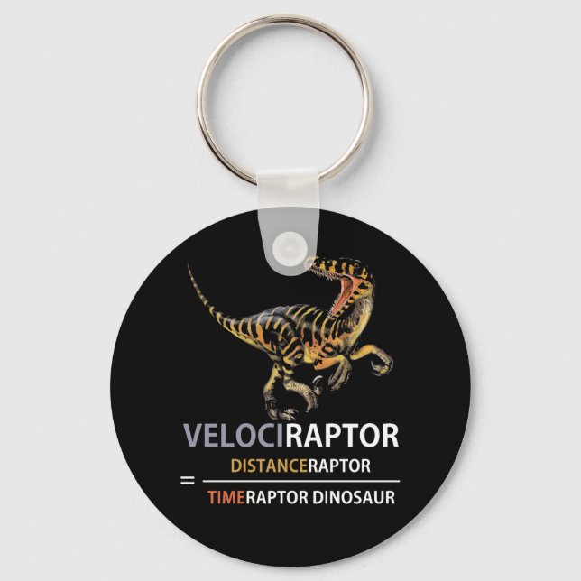 Chaveiro Velociraptor do Dinossauro do Geek Matemático (Frente)