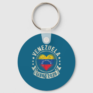 Chaveiro Venezuela Livre 2026 Bandeira do Coração da Venezu