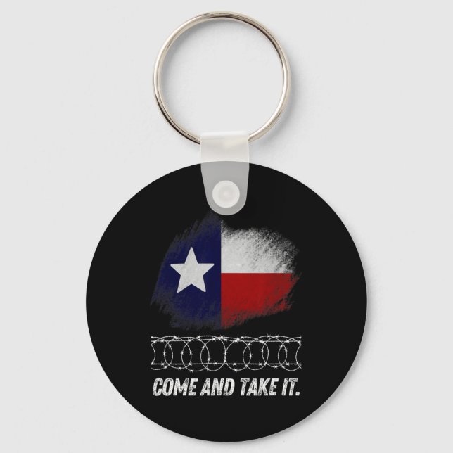 Chaveiro Venha E Leve Isso Bandeira Do Texas Com Arame Farp (Frente)