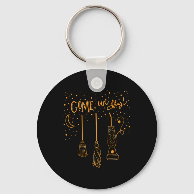 Chaveiro Venha, nos divertimos, Feliz Halloween Bruxa Hocus (Frente)