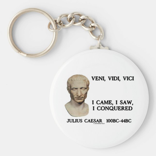 Chaveiro Veni, Vidi, Vici - Eu Vim, Eu Vi, Eu Conquistei (Frente)