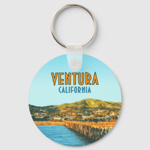 Chaveiro Ventura Pier Beach California Vintage