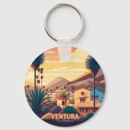 Chaveiro Ventura Sunset Mounts Sul da Califórnia Retro